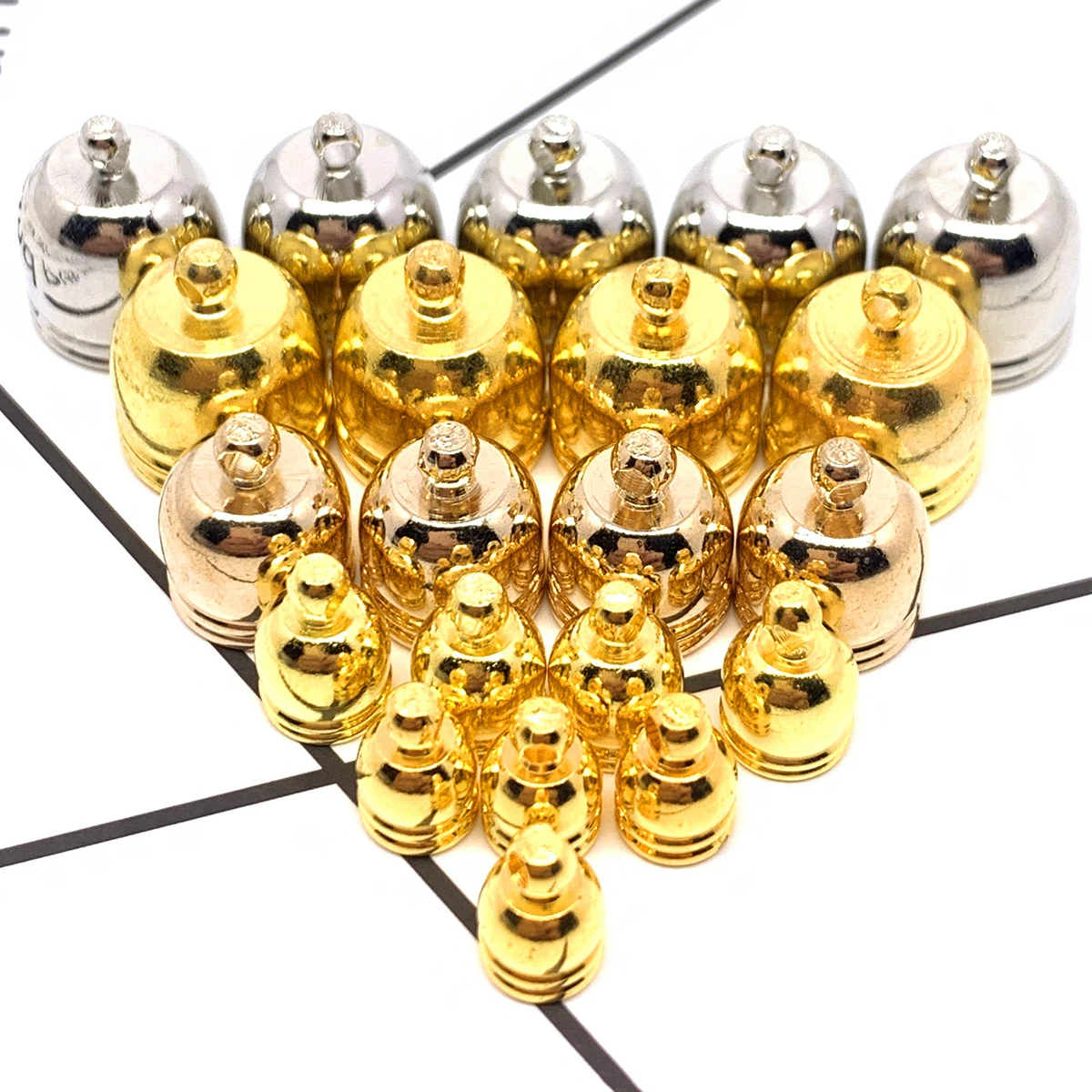 20-100 Stück 4-12mm Endkappen für Quasten, runde Crimp-Endkappen für Halsketten, Anhänger, Schmuckherstellung, Zubehör – Detail 3