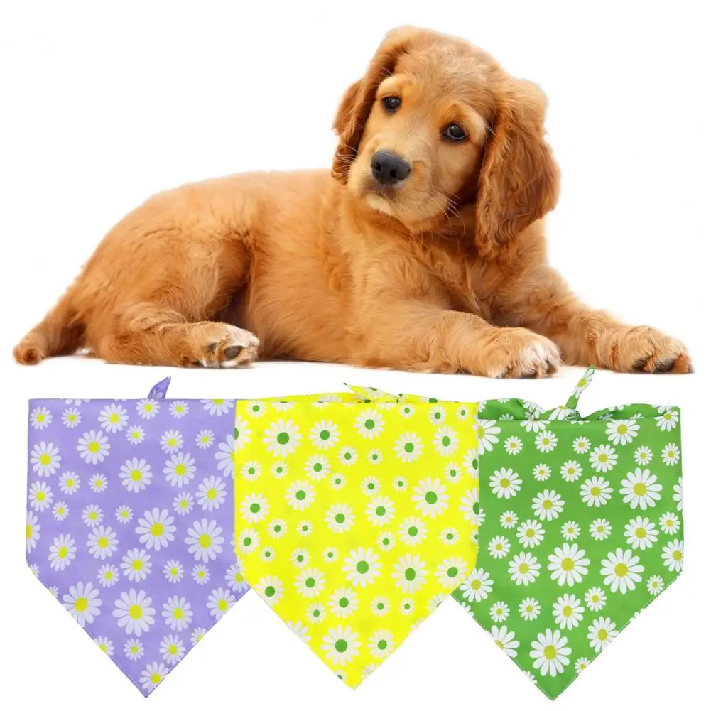 Dog Bandana Cute Floral Prints Pet Saliva Towel Soft Triangle Scarf Pet Bib Collar Cat Puppy Neckerchief Pet Accessories