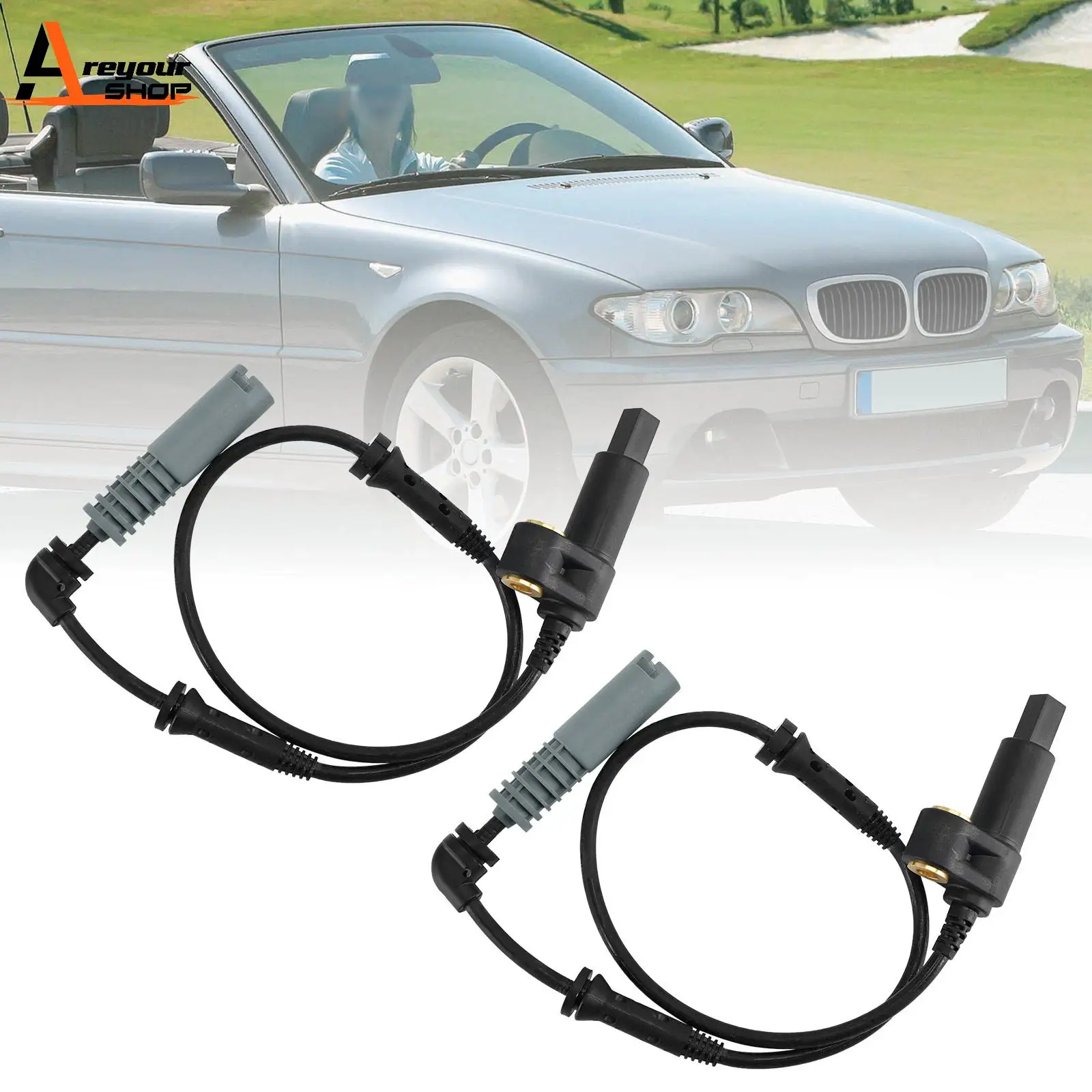 Areyourshop 2Pcs Front L/R ABS Speed Sensor For BMW E46 323i 325i 328i M3 34521164651 1165609 34521165609 Car Auto Parts