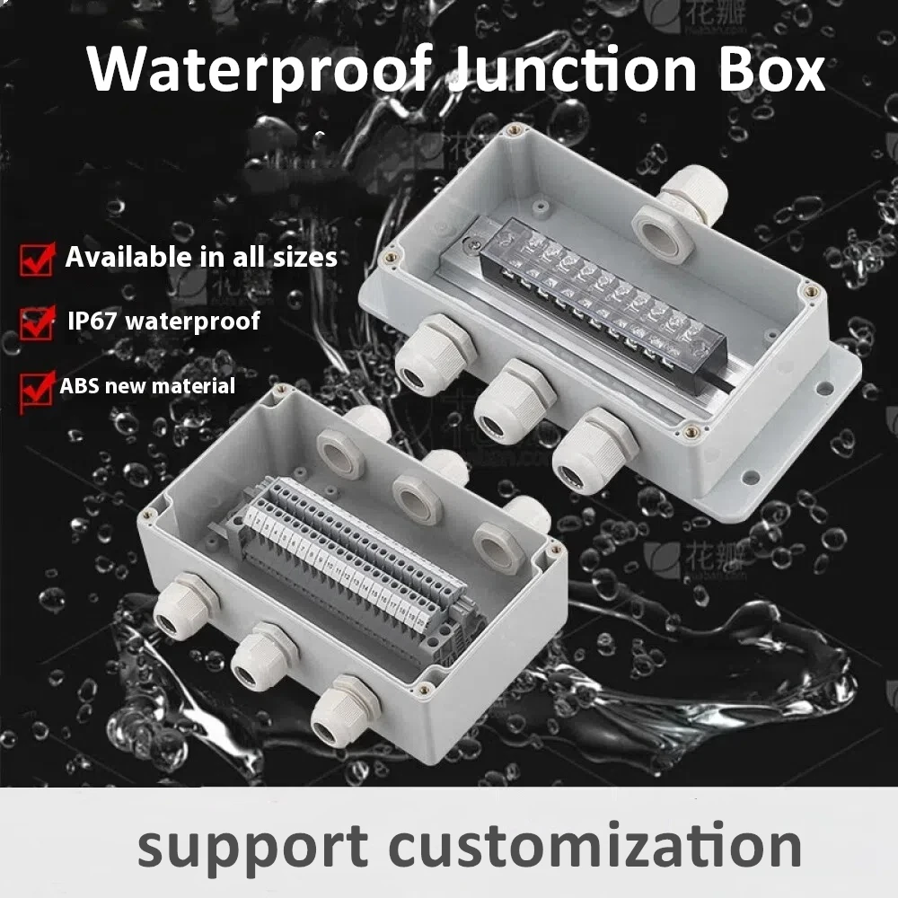 Pre-installed Electrical Junction Box IP65 Waterproof Wire Connection Box With TB Terminal Blocks Cable Joints Support DIY