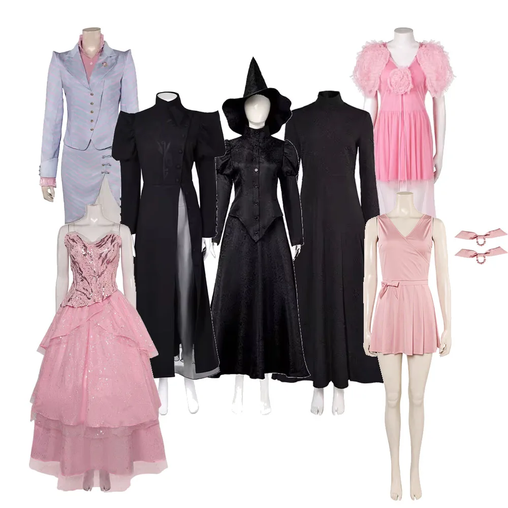 Elphaba Cosplay Zwarte Heksenjurk Muts Set Kostuum Halloween Carnaval Pak Feest Jurk Outfits