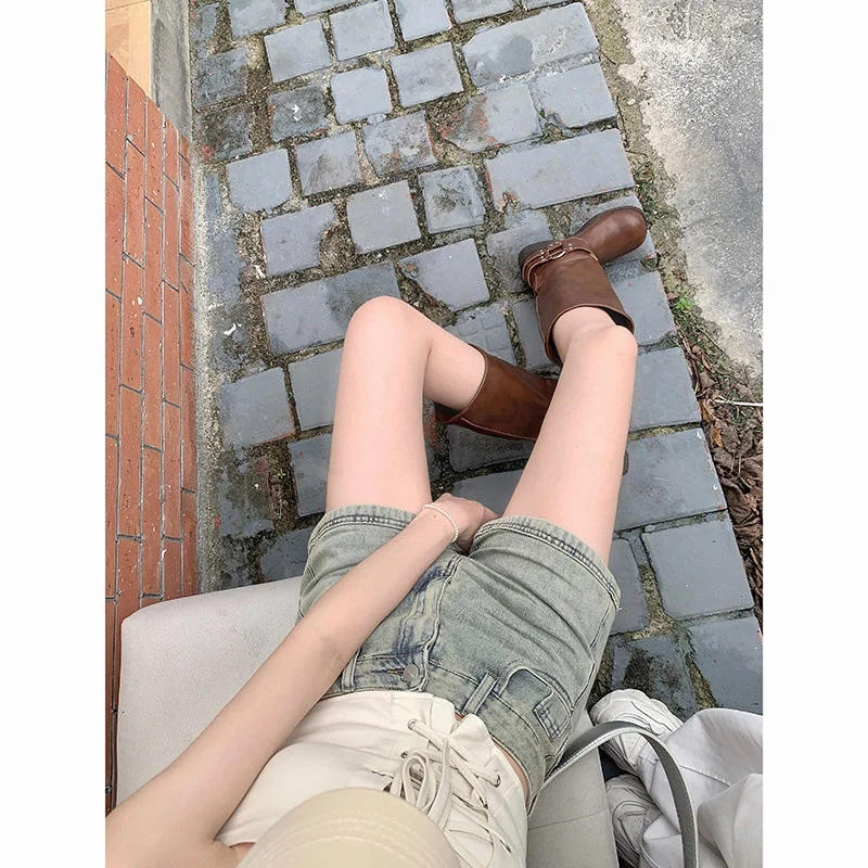 Fashionable Spicy Girl High Waist A-Line  Shorts Women's Skinny Jeans Shorts Spring Summer New Style Trendy Hot Pants