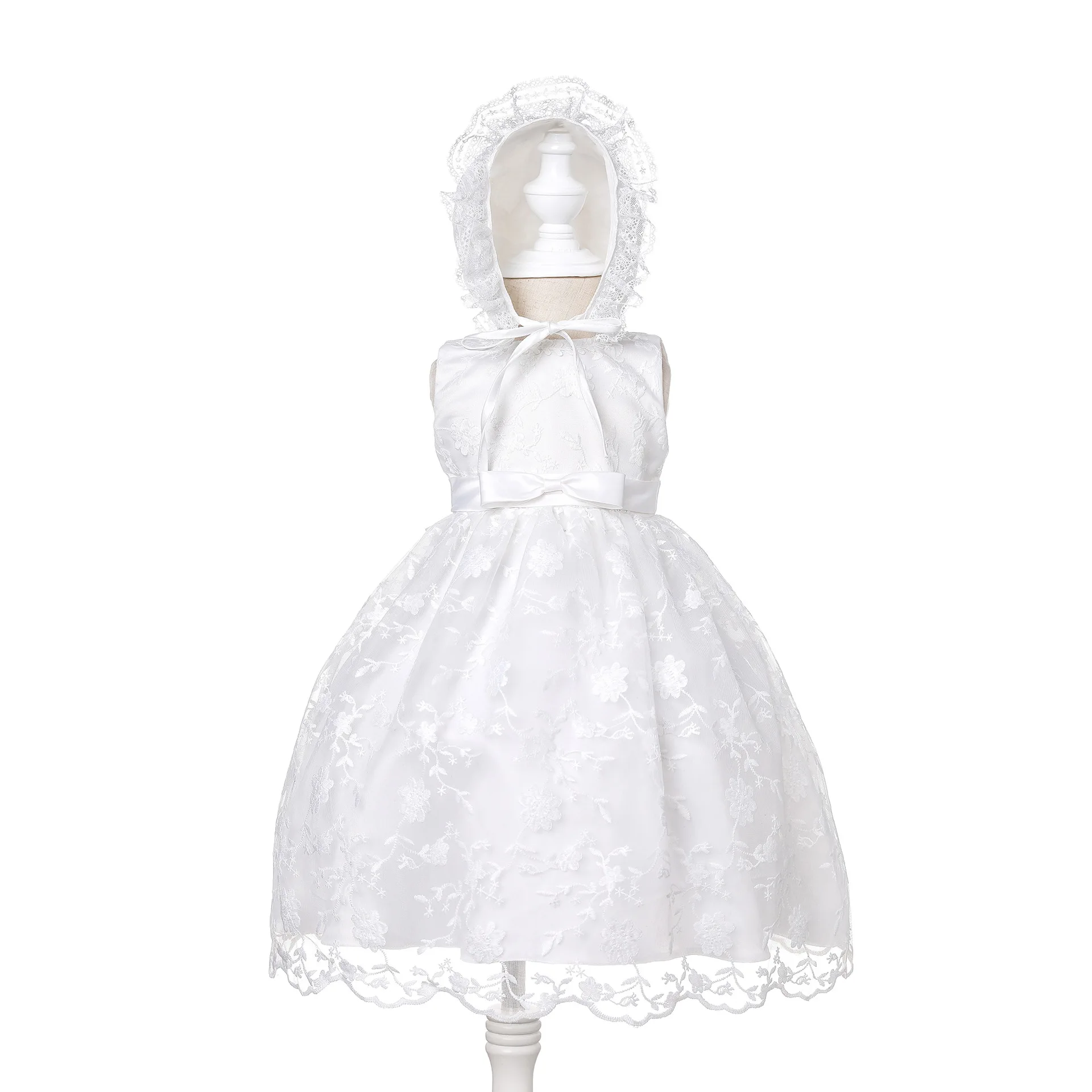 

0-24Month Ivory Lace Baptism Baby Girl Dress Party Wedding Lovely Princess Vestido Newborn Toddler Baby Girls Clothes OBF228412