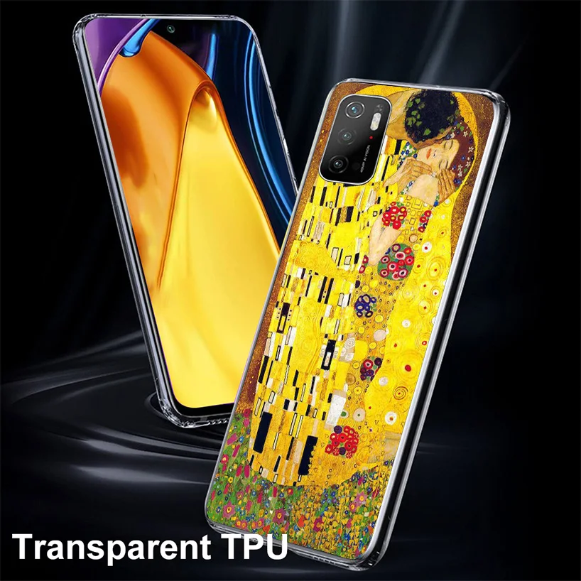 Kiss by Gustav Klimt Desig Phnoe Case for Xiaomi Poco X5 Pro X4 Gt X3 Nfc M5S M4 M3 M2 F3 F2 F1 Mi Note 10 Lite A2 A3 Unique Cov