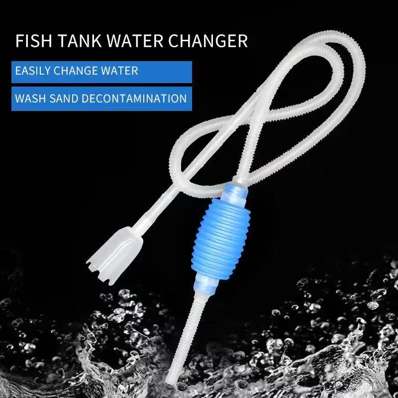 Limpiador de Grava para Acuarios con Sifón – Cambiador de Agua Manual para Peceras con Bombilla, Aspirador de Arena Multifunción para Desechos de Peces