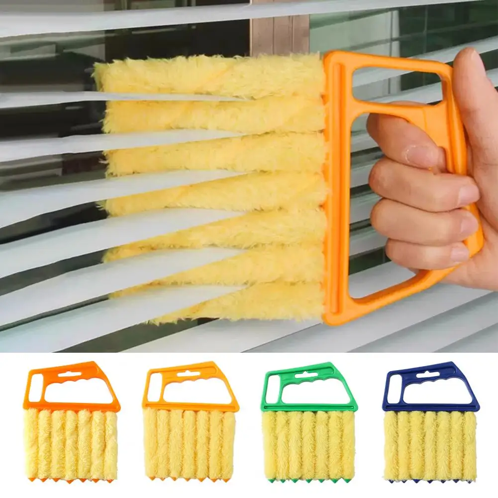 Blind Cleaning Brush Ergonomic Handle Soft Plush Blind Duster Ventilation System Cleaner Non-Damaging Brush Plastic Blind Duster