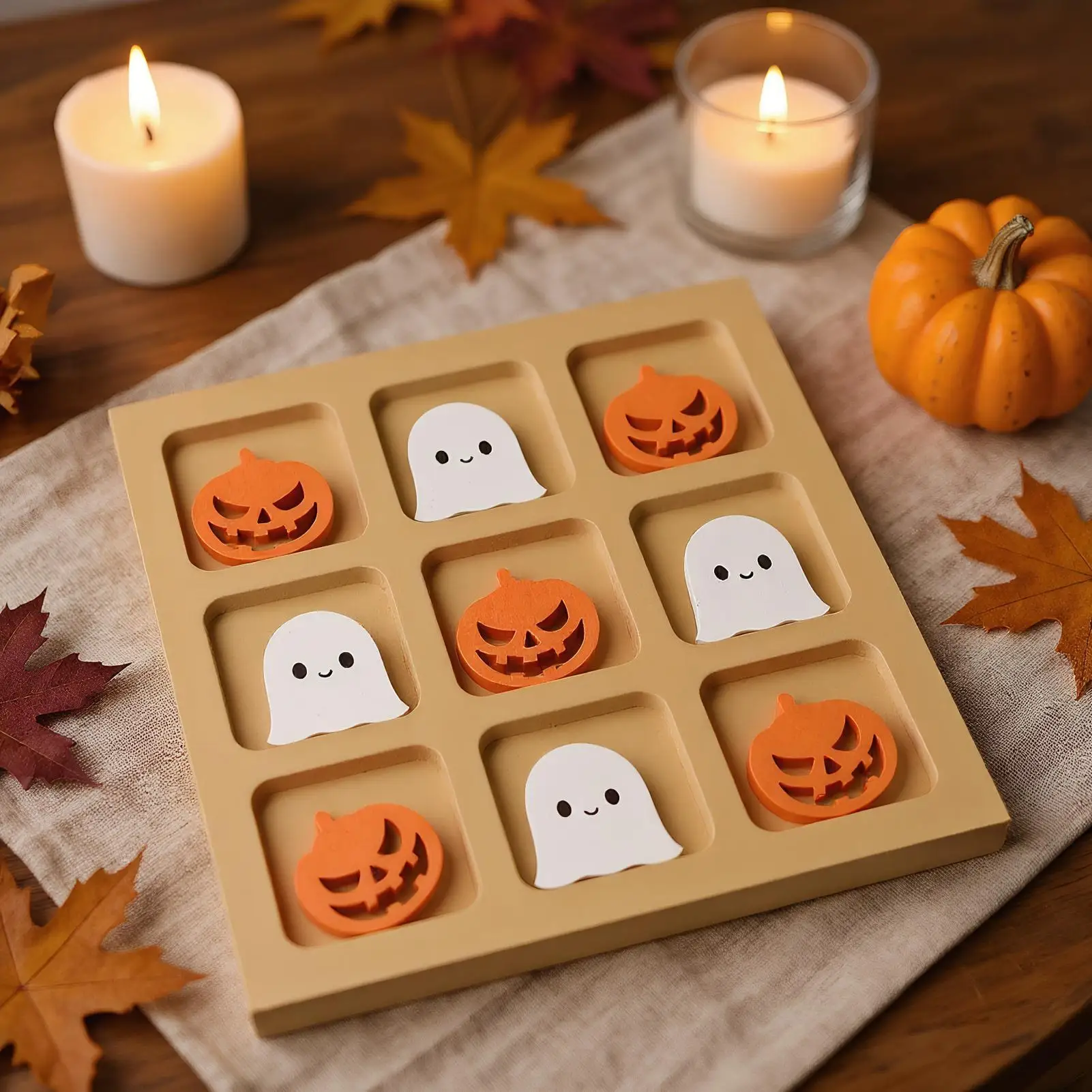 ألعاب الهالوين للأطفال الصغار من الخشب XO شطرنج مضحك التفكير تحفيز الشطرنج للأطفال والكبار سيارة طائرة الشاطئ تاريخ السفر المدرسي