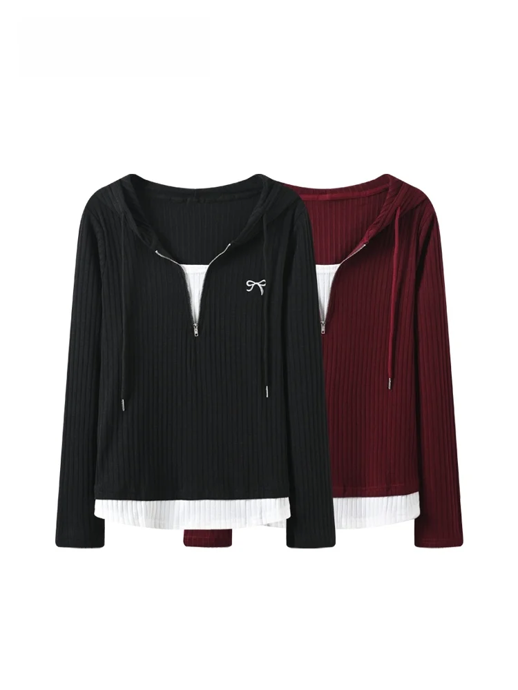 

CaraCLUB Large Size Hooded Long Sve Knitted Sweater Women's Casual Autumn Winter New Sle Fat Sister Anti-Aging Top