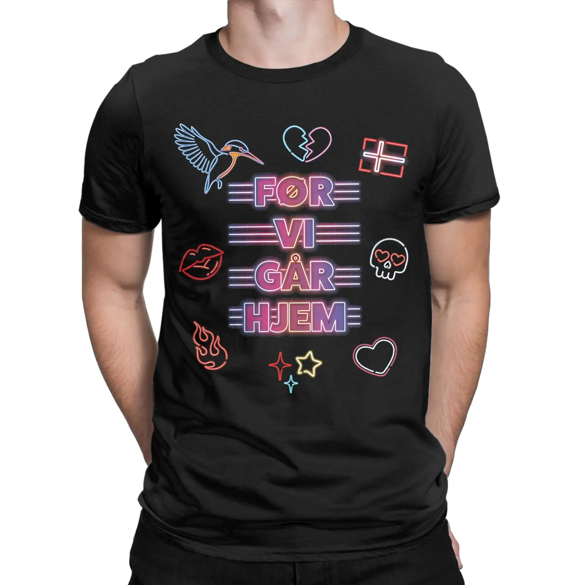 Før vi går hjem Søren Torpegaard Lund Eurovisions Song Contest 2026 Men T-Shirts Round Collar  Tee Shirt Short Sleeve Tops
