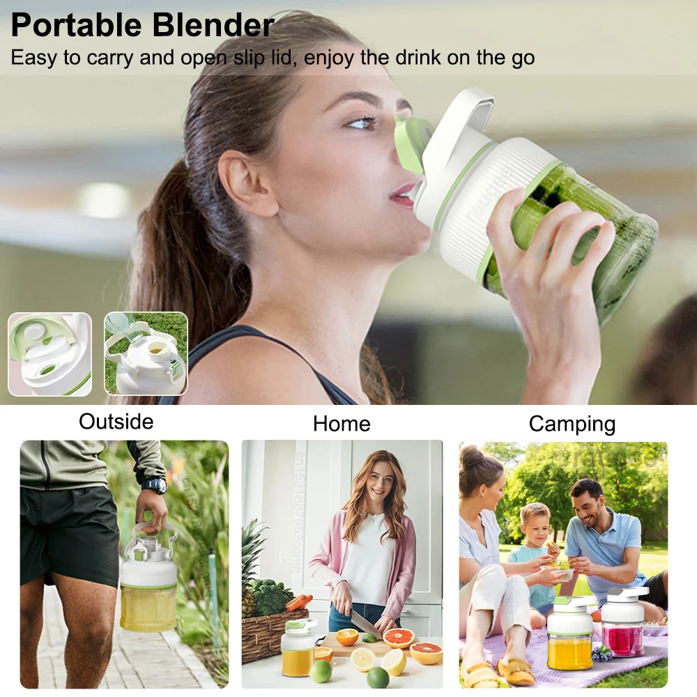 Portable Blender Fruit Juice Juicer Electric Smoothie Milkshake Maker USB Rechargerable Large Capacity Smoothie Blender 1500ML