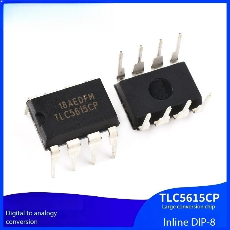 

2PCS TLC5615CP 10-bit digital-to-analog converter D/A DA converter DIP-8