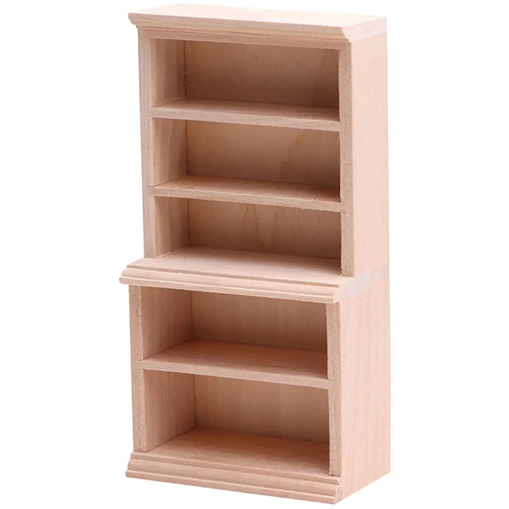 

Mini Bookcase for Mini House Bedroom Stylish Simple Design Handcrafted Wooden Tiny Bookshelf Desktop Ornament Miniature Home