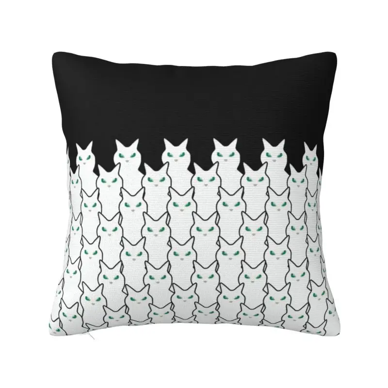 Custom Funny White Cats Pattern Animal Luxury Throw Pillow Covers Car Cushion