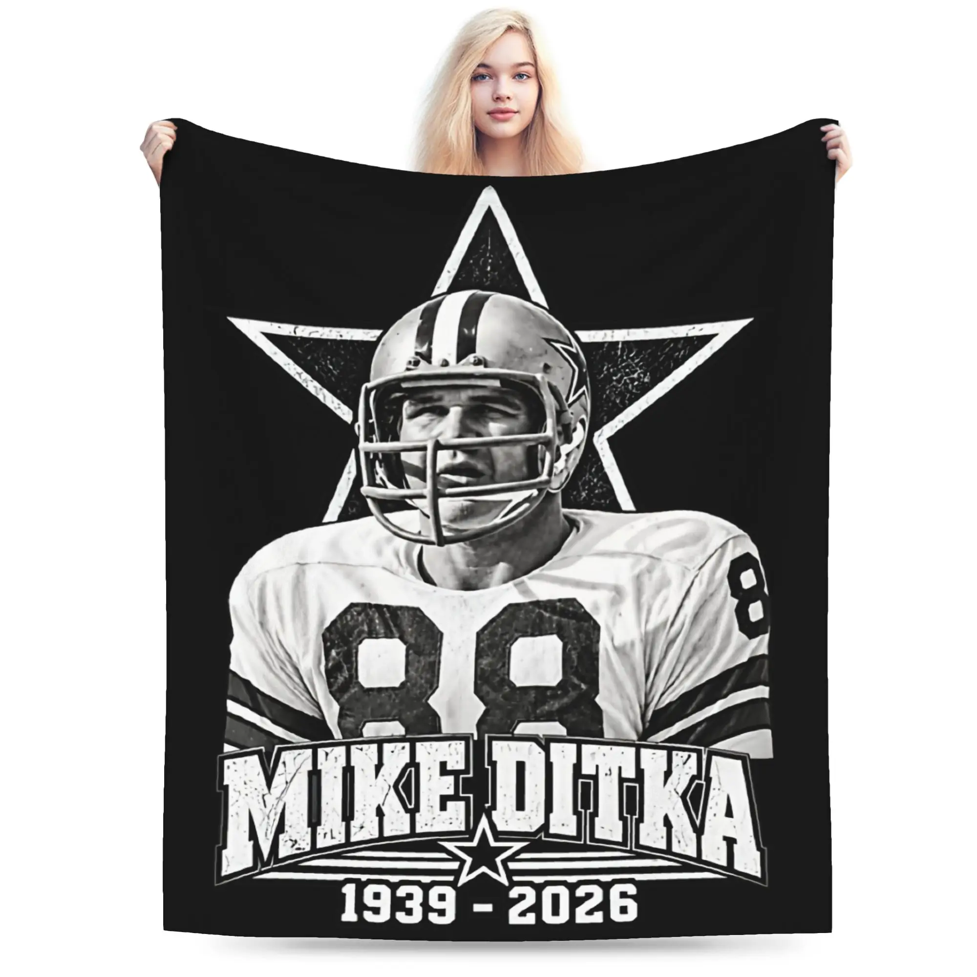 RIP Mike Ditka  Blanket Multiple Sizes Cozy and Lightweight  Throw Blankets for Couch Sofa and Bed