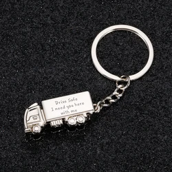 Drive Safe Daddy Fathers Day Gifts Truck Keychain Key Pendant Dad Birthday Key Chain for Daddy Step Dad Keyring Gift for Father