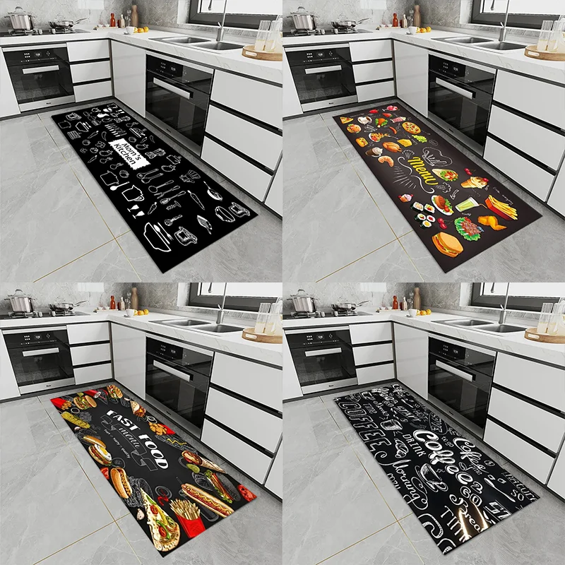 

Kitchen Floor Mat Living Room Bedroom Long Bedside Area Rug Hallway Soft Washable Carpet Anti Slip Bathroom Entrance Doormat