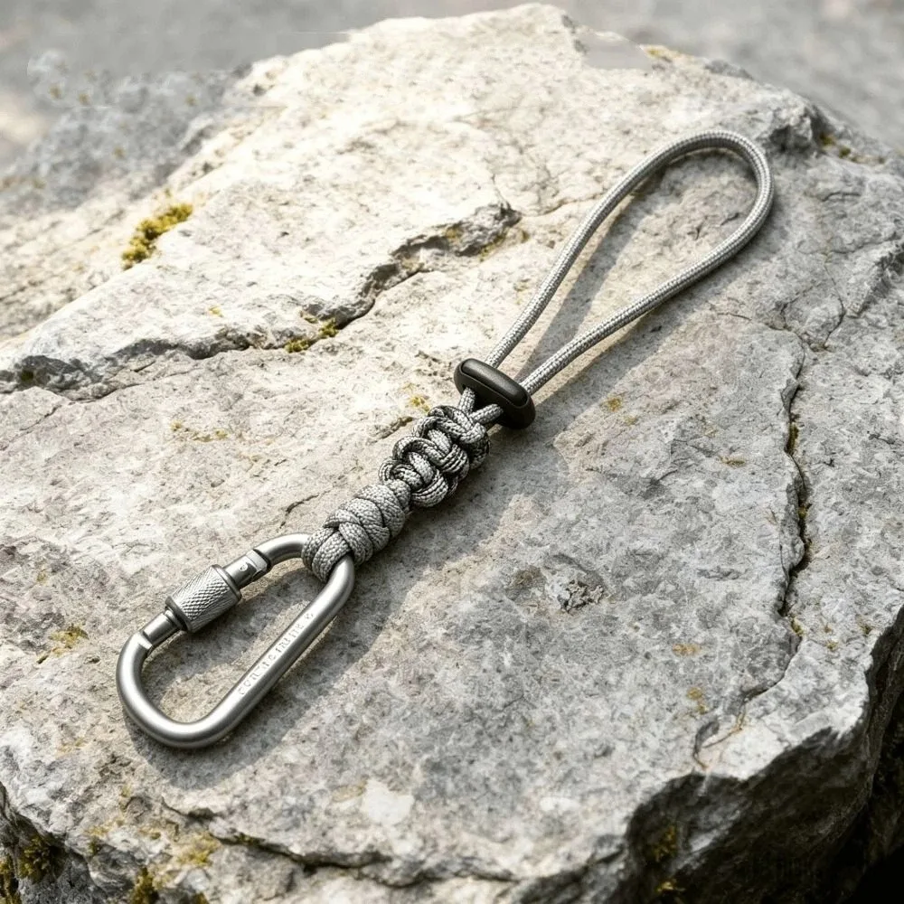 Alloy Water Bottle Lanyard Braided Rope Multicolor Carabiner Hook Locking Carabiner Clip Durable Key Chain Lanyard Outdoor Use