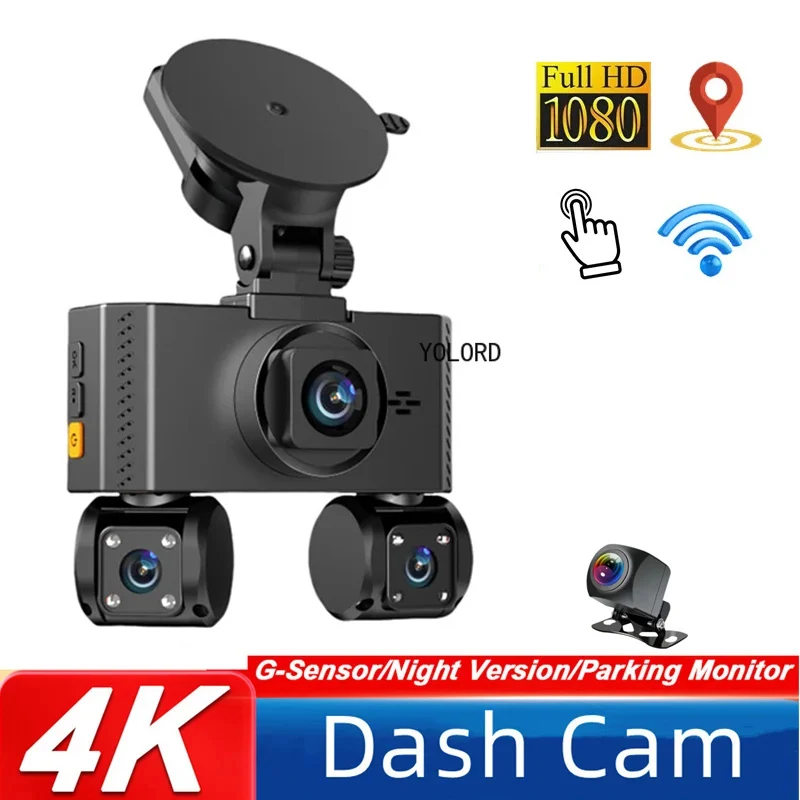 

3.16'' Touch Screen 4CH 4 Split 1080P WIFI GPS Car DVR 360 Surround WIFI WDR Dash Cam 24H Packing Monitor Night Vision