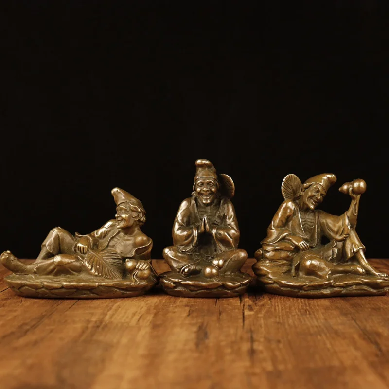 

Новая винтажная латунная фигурка Цзигун для декора дома, креативный подарок, изделие ручной работы