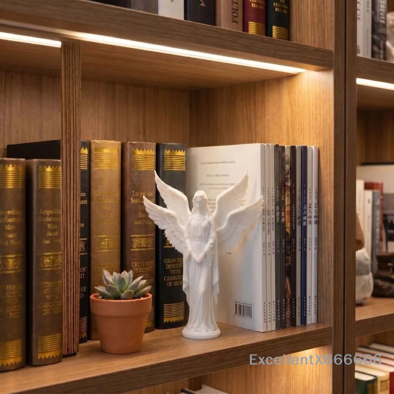 Durable Decorative Sculptures Devil Angel Ornaments Demon Angel Statue with 3d Printed Wings Matte Texture Fall-resistant
