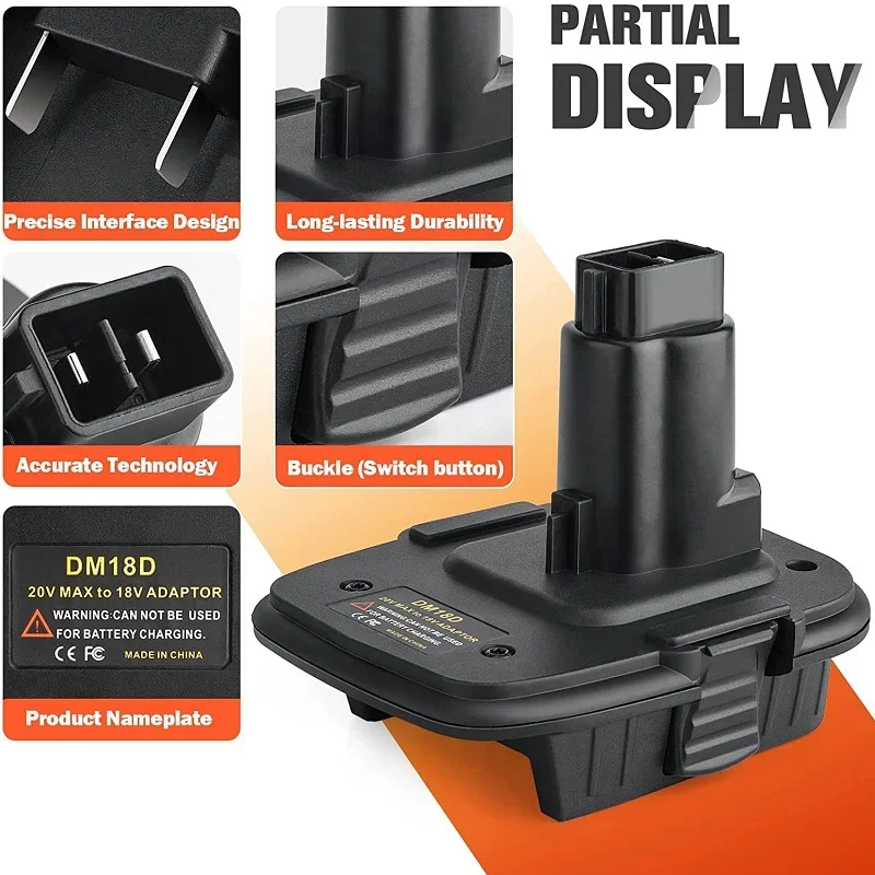 DM18D Battery Adapter Converter For DeWalt/ Milwaukee 18V Li-Ion Battery To For Dewalt 18V Ni-Cd NiMh Battery Power Tools