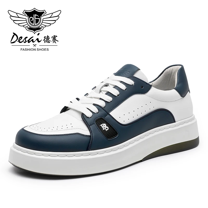 DESAI Full Grain Leather Men Shoes Soft Casual Sneaker For Men Business Work Breathable 2022 Fashion