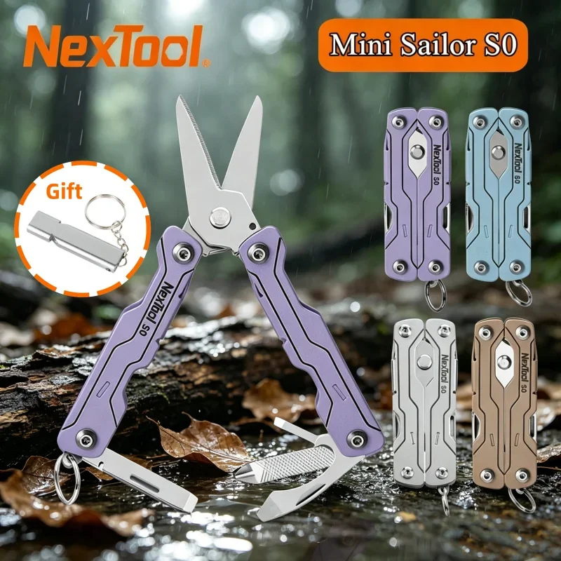 NexTool 8 IN 1 S0 Mini Sailor Scissors Micro Multitools Mini Pocket Multitool EDC Folding Hand Tools Camping Survival Multitool