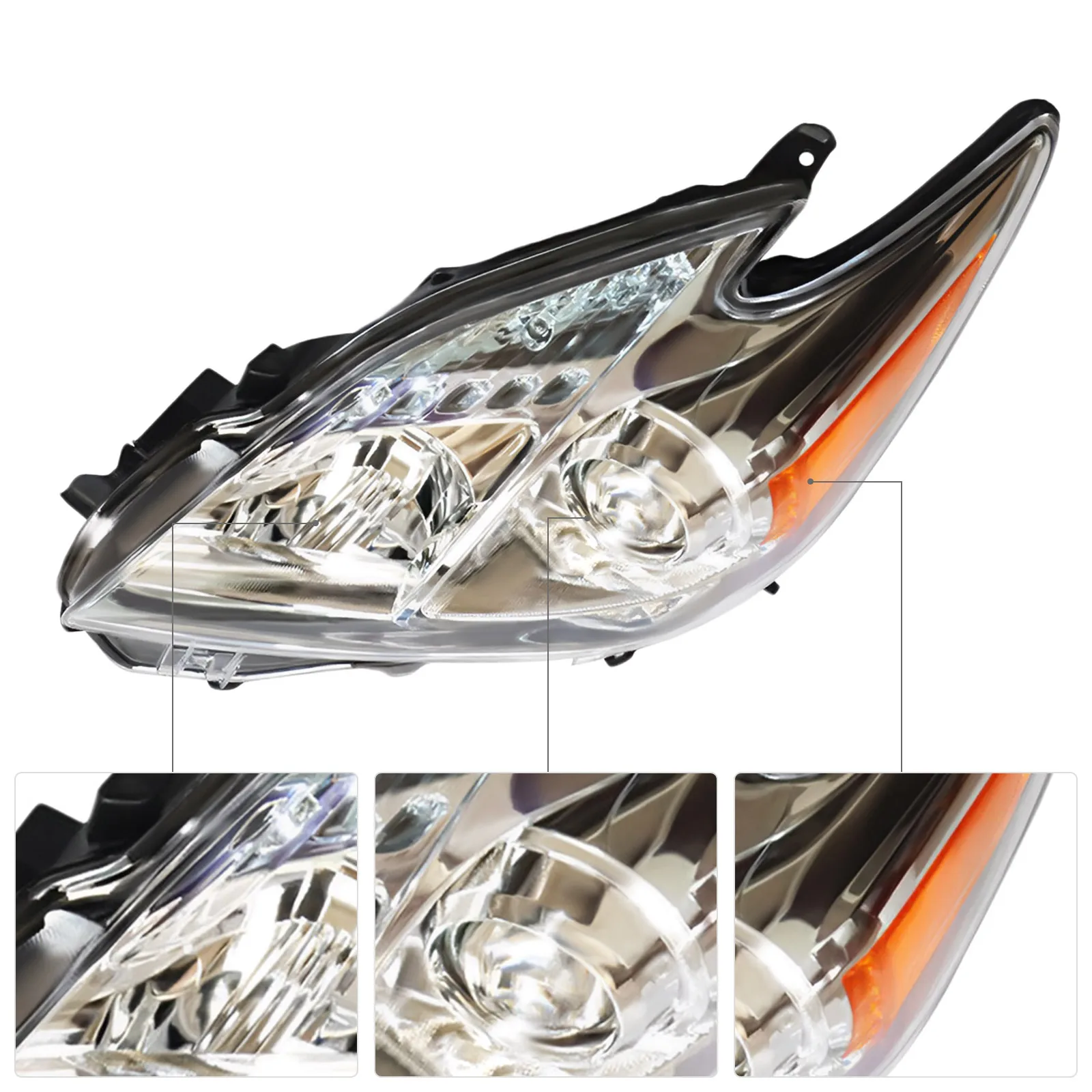 

Left Halogen Headlight Headlamps Assembly For Toyota Prius Halogen Model 2010 2011