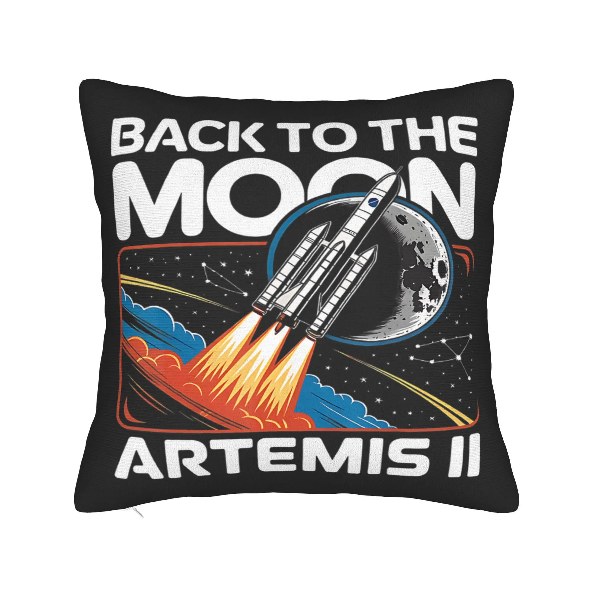 Artemis II Back to the Moon 2026 Pillow Cover  Comfy Cushion Cover Kawaii Pillow Case For Sofa Home Decoration