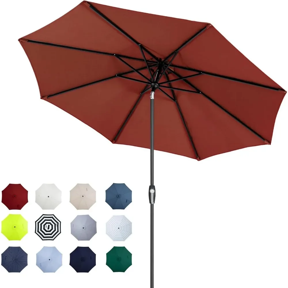 

Garden Parasol Beach Terracotta Umbrella for the Beach 11ft Patio Market Outdoor Table Umbrella With Auto Tilt and Crank Terrace