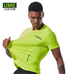 High-Quality Sport Quick-Drying T Shirt Custom Logo Round Neck Embroidery Polyester Print Personal Design Tops 2023