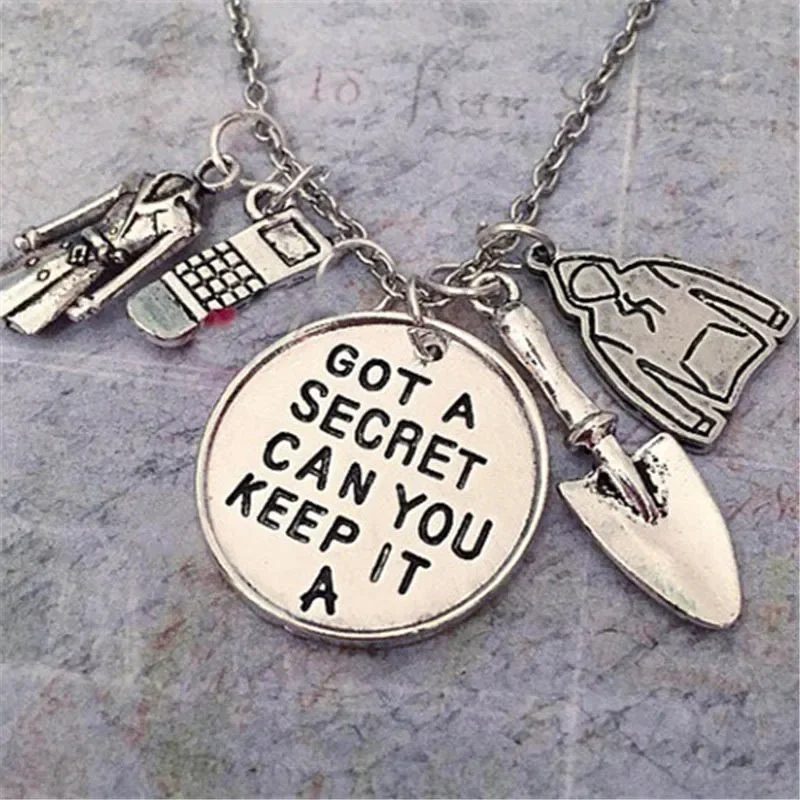 

12pcs/lot Pretty Little Liars Necklace Got A Secret Can You Keep Silver Tone