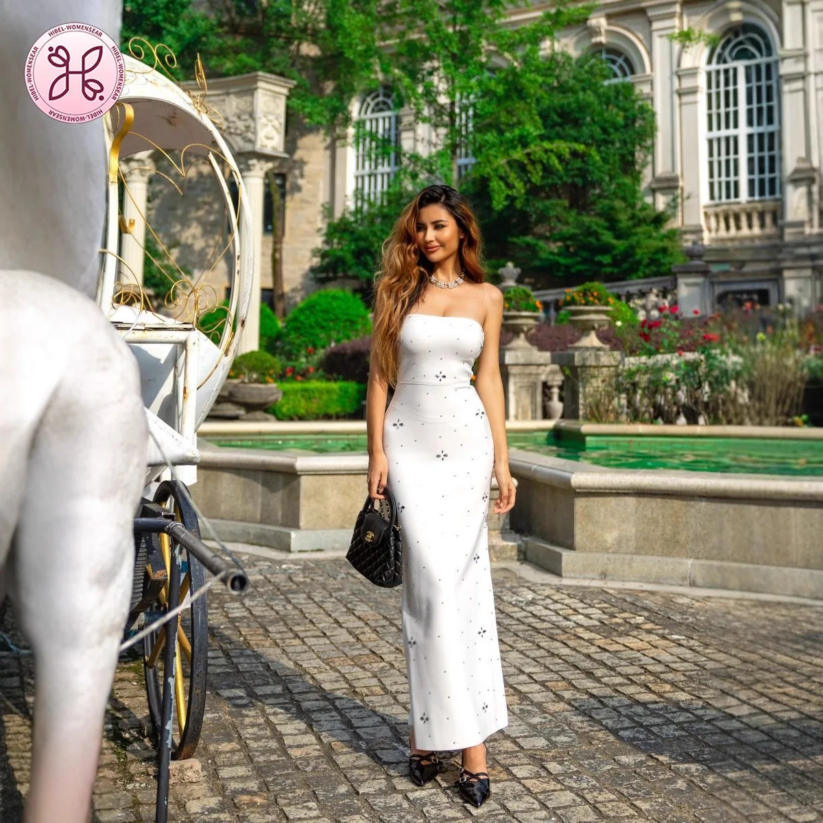 

Luxury White Strapless Mermaid Dress - Sexy Backless A-Line Bandage Gown (Beaded Evening Party Dress