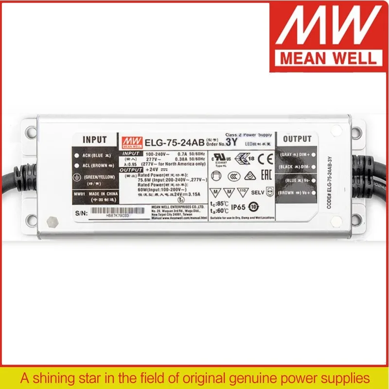 

MEAN WELL Built in potentiometer to adjust power supply ELG-75-12AB-3Y ELG-75-24AB-3Y ELG-75-36AB-3Y ELG-75-48AB-3Y 75W