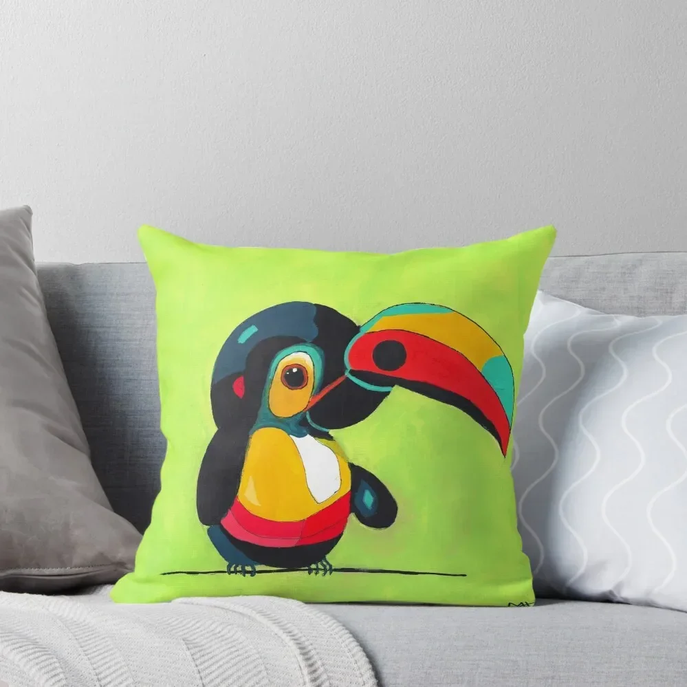 

Who can You can! Baby toucan Throw Pillow Pillow Cases Marble Cushion Cover pillow