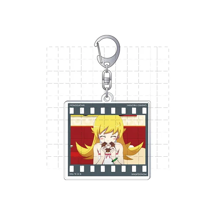 Game KissShot Oshino Shinobu Keychain Doll Anime Acrylic Keyring Pendant for Gift