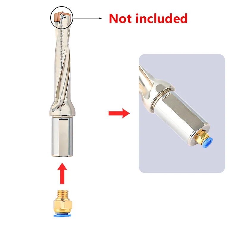 3D 5D 8D 10D JCD Insertable U drill Internal Cooling Crown Drill Rod High Efficiency Precision Diameter 10-25mm For Insert HCD