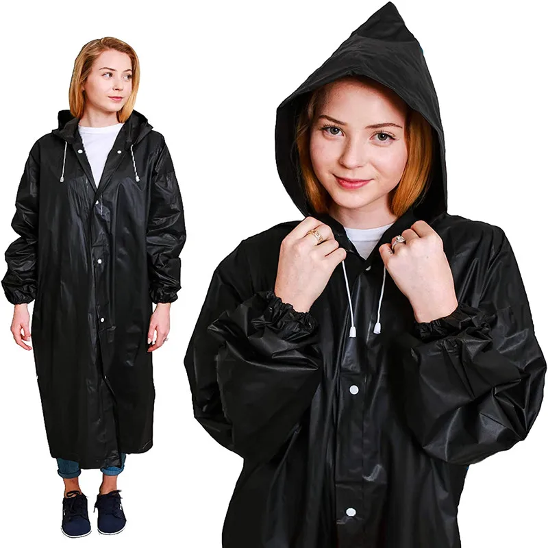 EVA Long Waterproof Unisex uomo donna cappotti antipioggia Poncho Suit Jacket Tourist Bike Ladies Running Hooded escursionismo Rainwears Waterproof