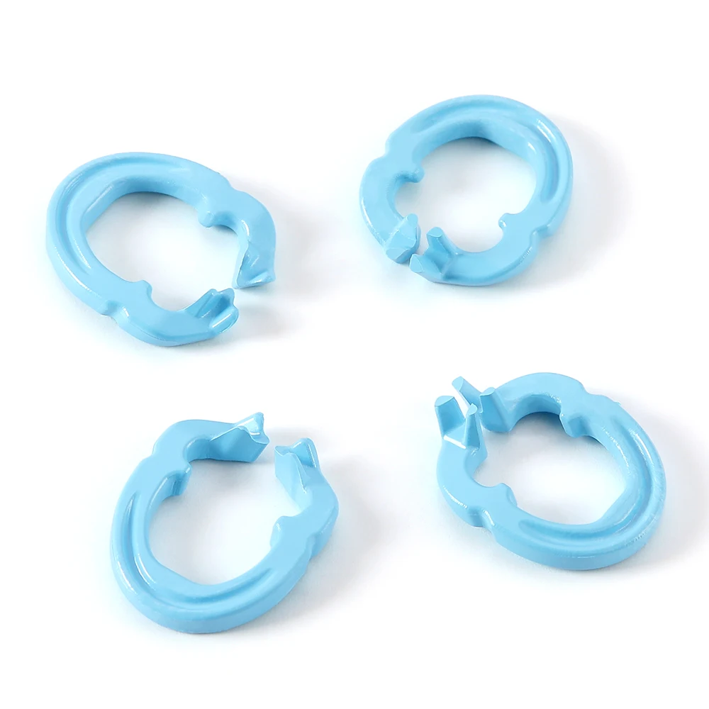 AZDENT 4PCS Dental Resin Clamping Ring Separator Ring Sectional Contoured Metal Matrices Holder Matrix Fixed Clamp Autoclavable