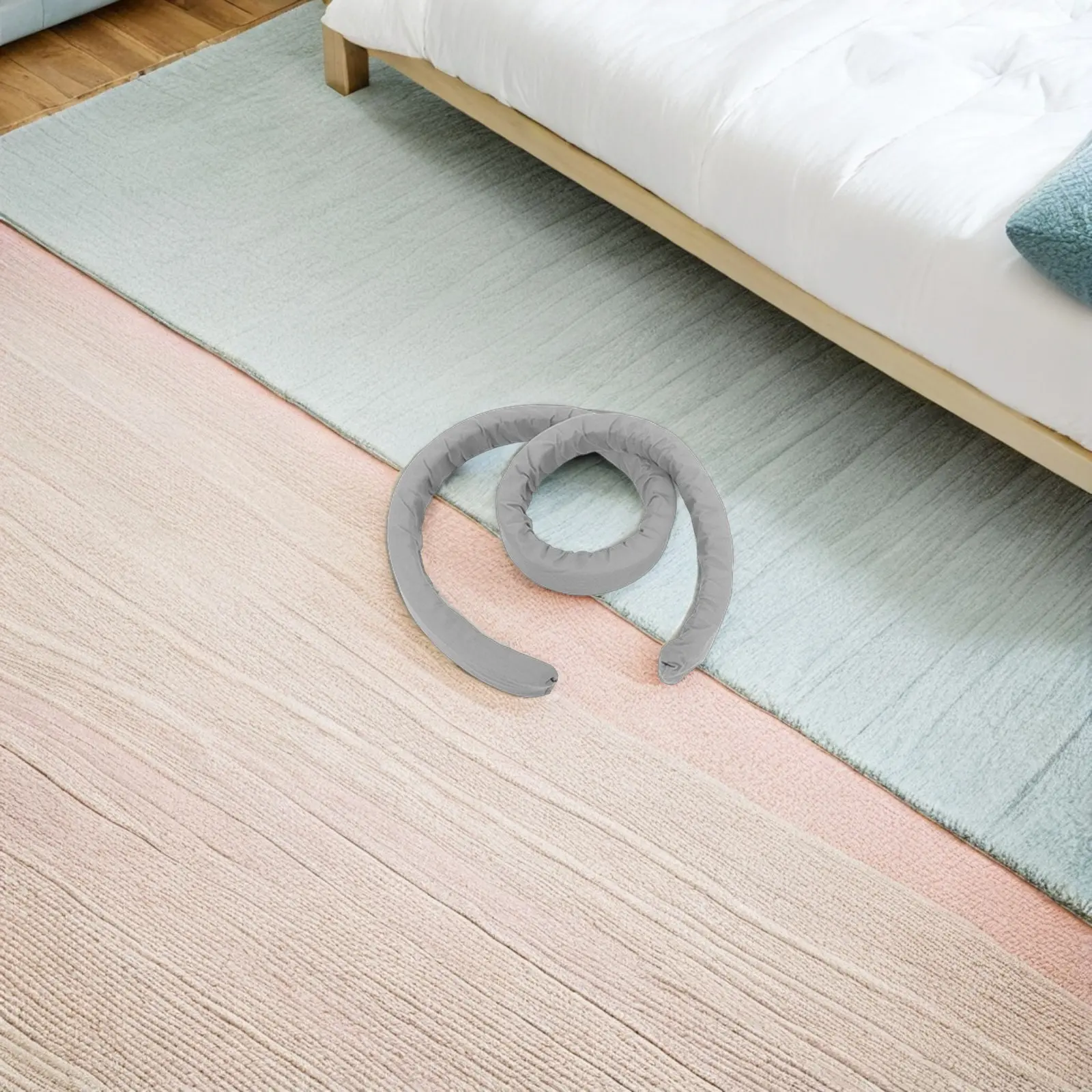 Bed Gap Filler Queen Grey Brushed Fabric Mattress Space Extender Bed Frame Wall Gap Blocker Furniture Cushion Filler Dorm Room