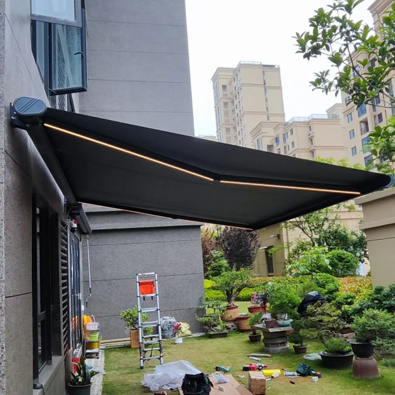 

ATV&UTVAluminum Frame Cassette Led Light Motorized Retractable Awnings Waterproof Canopy Balcony Awning for Patio Car Shade Park