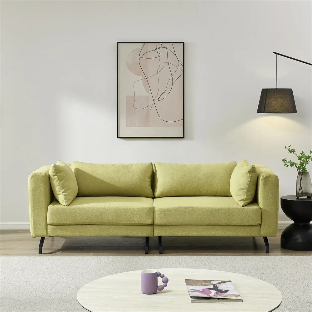 For Custom Manufacturer Japanese Style Modern Velvet Sofa Beige Yellow Green Color Sofa Set Furniture Living Room Futon Sofa