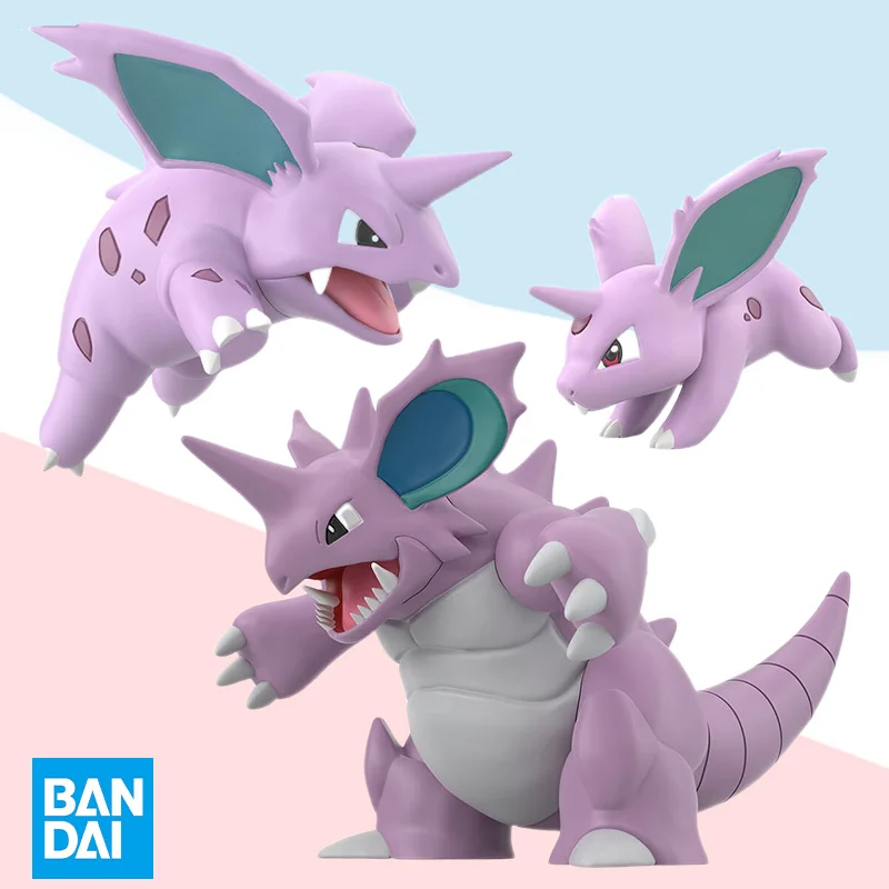 

Bandai Original box Limited SCALE WORLD POKEMON Nidoran Nidorino Nidoking Anime pvc figure model kit finished toy gift for kids