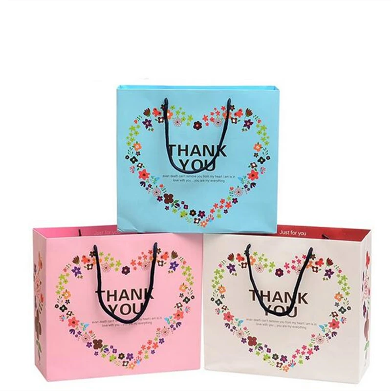 

100 шт./лот «спасибо», бумажный пакет/бумажный подарочный пакет, 3 разных размера, выбор цветов, подарочная упаковка