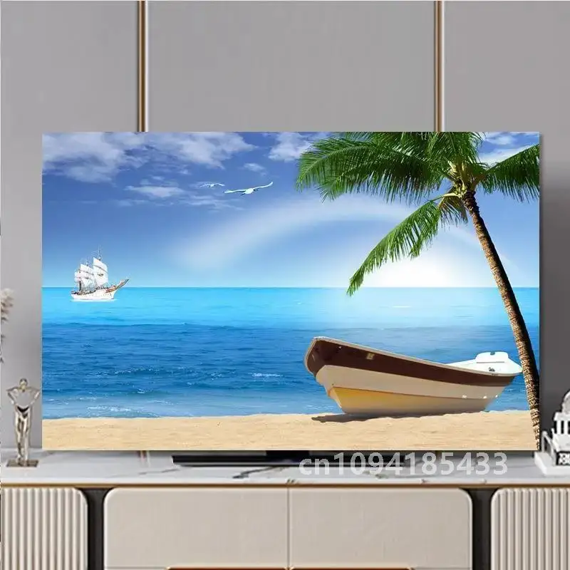 New Television Hood TV Dust Cover Cloth 32-75 Inch Currency Fashion and Modern Style Household Hanging LCD TV Cover