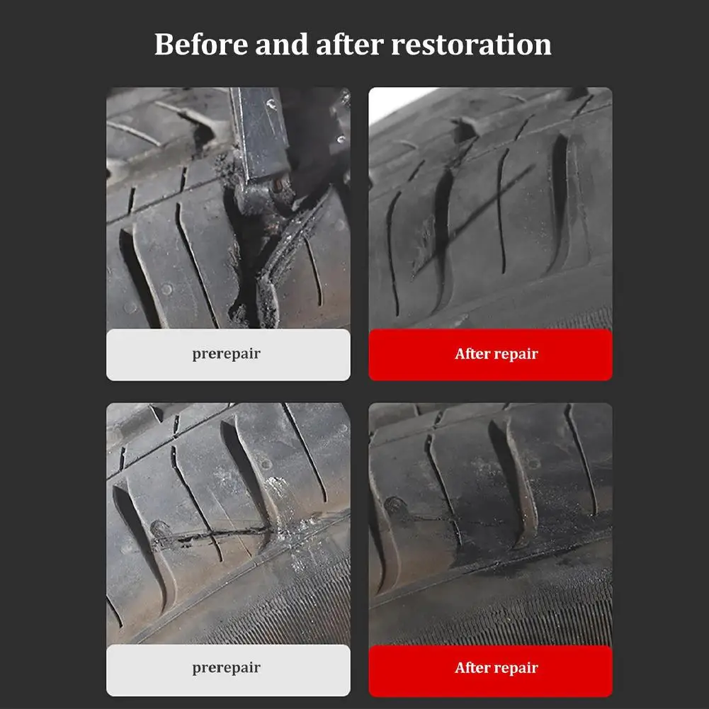 Tire Repair Rubber Rubber Special Repair For Tire Wall Cracks And Scratches Black Soft Rubber Strong Wear-resistant Adhesive