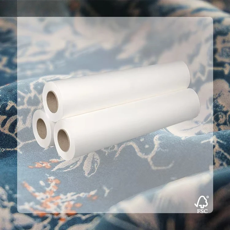 لفة ورق التسامي الجاف الفوري 100 Gsm 64 بوصة × 200 متر قدم تجفيف سريع متوافق مع الطابعة النافثة للحبر