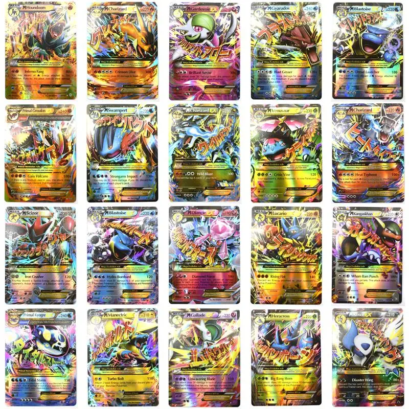 Novo pokemon cartões anime brilhando inglês pokemon cartões tcg jogo v vmax ex mega pikachu charizard batalha carte negociação crianças brinquedos