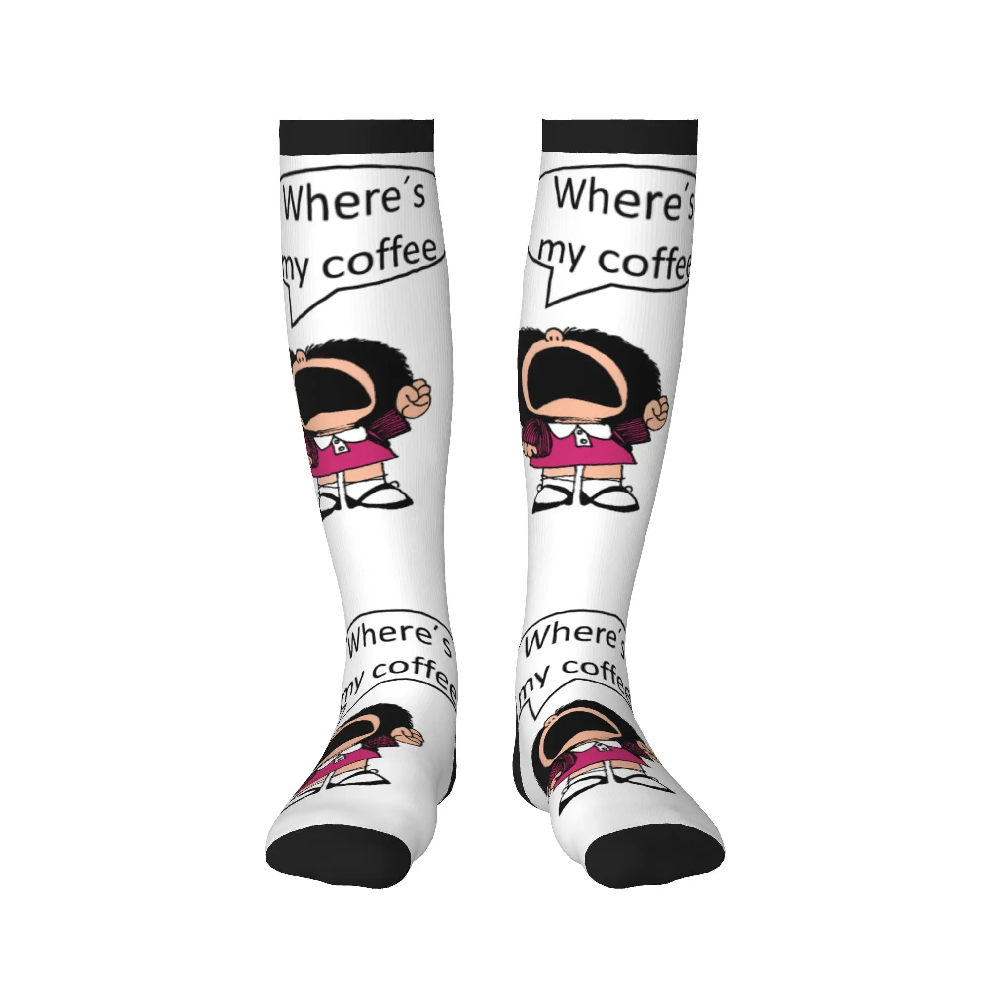 Cute Printing Manga Quino Mafalda Kawaii Cartoon Socks for Women Men Stretchy Summer Autumn Winter  Sports Compression Socks