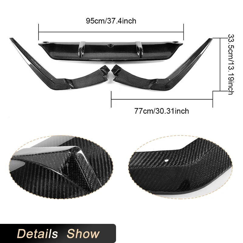 Car Rear Bumper Diffuser Lip Spoiler for BMW 5 Series G30 G38 540i M Sport Sedan 4D 2017-2020 Rear Lip Body Kits Carbon Fiber